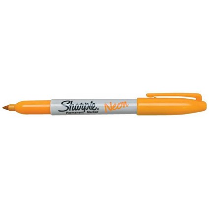 Sharpie Neon Permanent Markers / Orange / Pack of 12