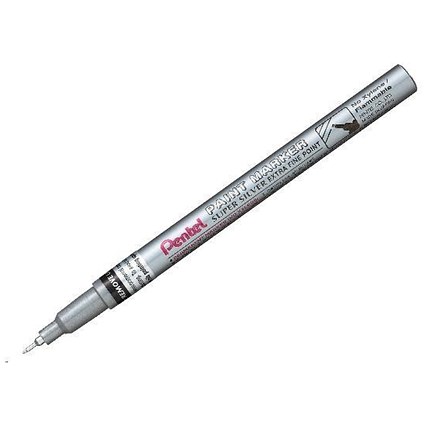 Pentel Paint Markers / Metallic / Extra Fine Point / Silver / Pack of 12