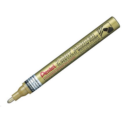 Pentel Paint Markers / Metallic / Medium Point / Gold / Pack of 12