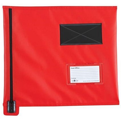 A4+ Flat Mailing Pouch with Lockable Zip / 355x 386mm / Red