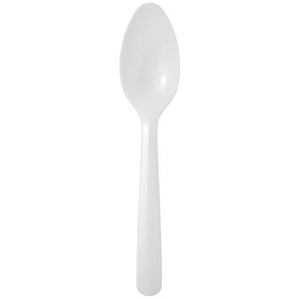 Plastic Teaspoons, White, Pack of 1000