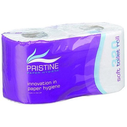 Pristine Toilet Roll / 2-Ply / 320 Sheets per Roll / White / 36 Rolls