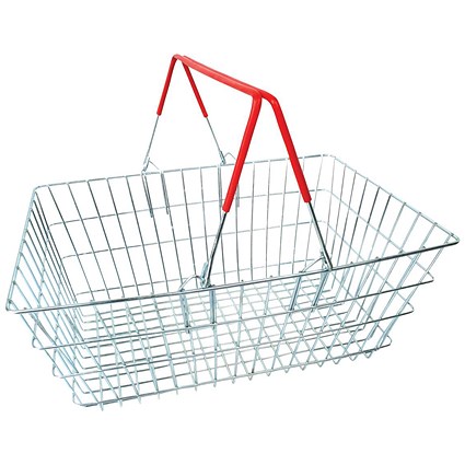 Red Wire Baskets, 21L Capacity, Mobile Storage Plinth, Pack of 20