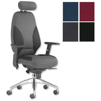 Influx Energize Driver Task Chair Adjustable Arms Headrest Back H620mm W490xD480xH460-540mm Black