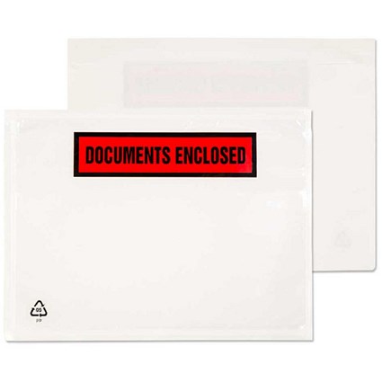 Blake Purely Packaging Document Enclosed Wallet C6 168x126mm Peel and Seal Printed Clear (Pack 1000) - PDE22