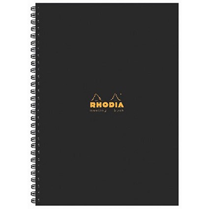 Rhodia Meeting Book Hardback Wirebound 160pages 90gsm A5 Black [Pack 3]