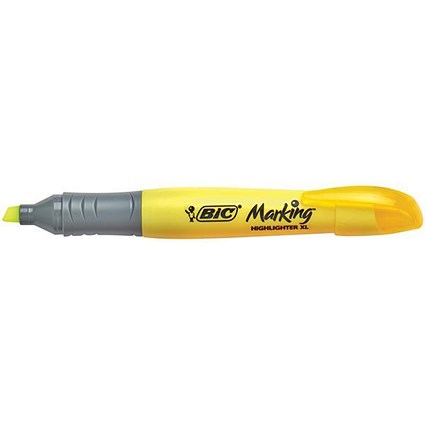 Bic Grip Pen-shaped Highlighter / Extra Large / Yellow / Pack of 10