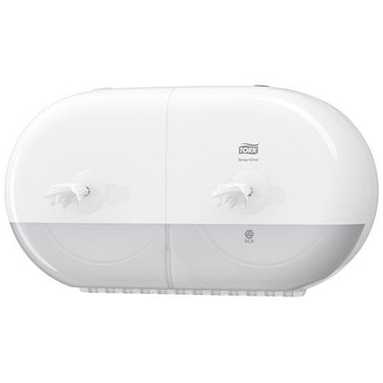 Tork SmartOne Twin Mini Toilet Roll Dispenser W398156x221mm White Ref 682000