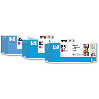 Hewlett Packard [HP] No. 85 Dye Ink Cartridge 28ml Magenta Ref C9432A [Pack 3]