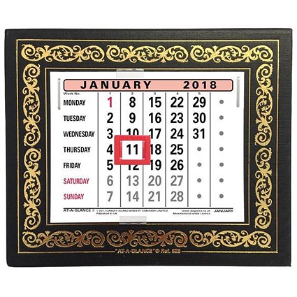 At A Glance 2018 Three Months to View Desk Calendar