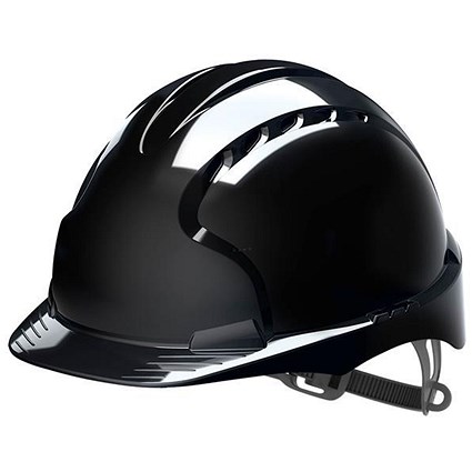 JSP EVO2 Safety Helmet, HDPE, 6 point Harness, Black