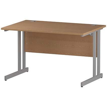 Trexus 1200mm Rectangular Desk, Silver Legs, Oak