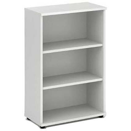 Trexus Medium Bookcase, 2 Shelves, 1200mm High, White