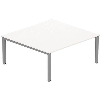 Sonix Meeting Table / Silver Legs / 1800mm / White