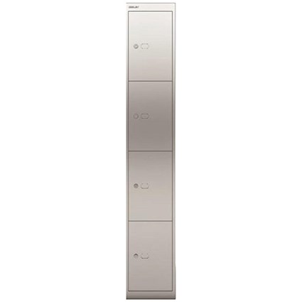 Bisley 4 Door Steel Locker / Depth 457mm / Silver