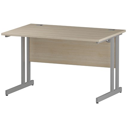Trexus 1200mm Rectangular Desk, Silver Legs, Maple