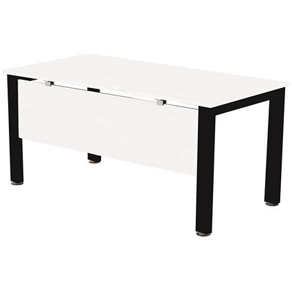 Sonix 1400mm Rectangular Desk / Black Legs / White
