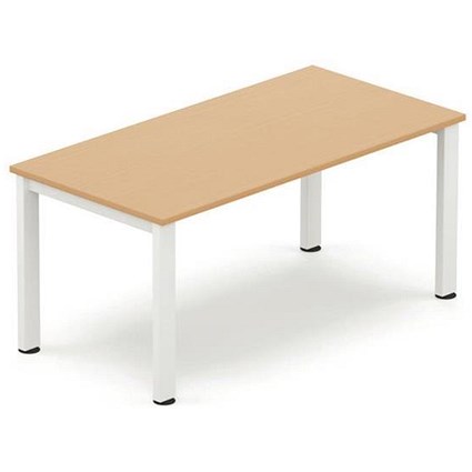 Sonix Rectangular Meeting Table / White Legs / 1600mm / Maple