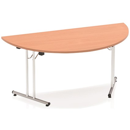 Sonix Semi-circular Folding Meeting Table, 1600mm, Beech