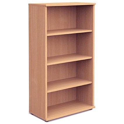 Trexus Medium Tall Bookcase, 3 Shelves, 1600mm High, Beech
