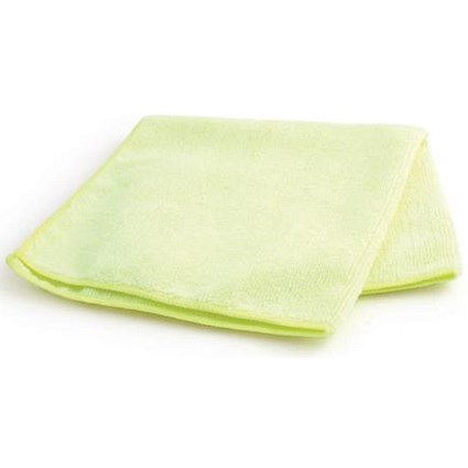 Maxima Microfibre Glass Cloths / Anti-bacterial / Yellow / Pack of 10