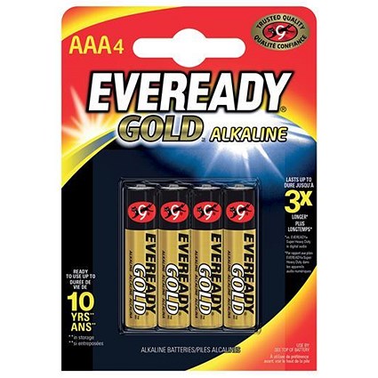 Eveready Gold Alkaline Batteries AAA/LR03 [Pack 4]