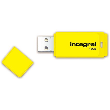 Integral Neon 2.0 USB Drive, 16GB, Yellow