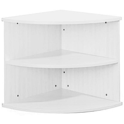 Sonix Low Corner Bookcase / 600mm Wide / White