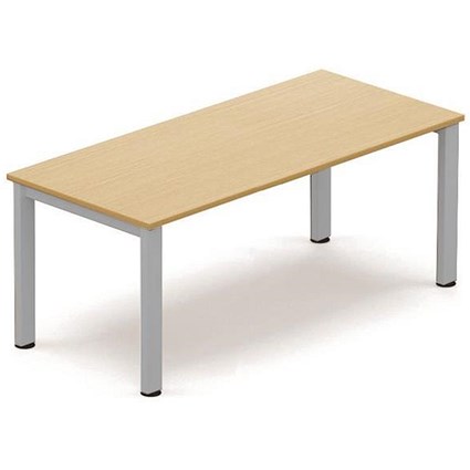 Sonix Rectangular Meeting Table / Silver Legs / 1800mm / Oak