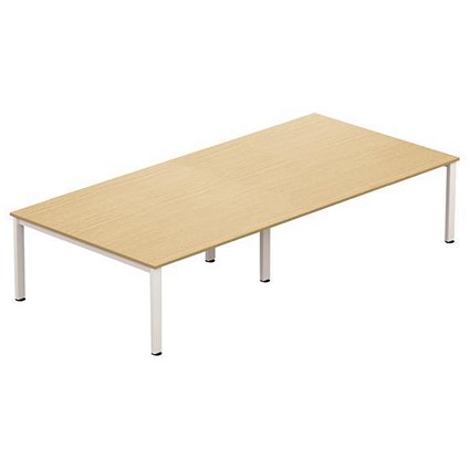 Sonix Meeting Table / White Legs / 3600mm / Oak