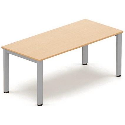 Sonix Rectangular Meeting Table / Silver Legs / 1800mm / Maple