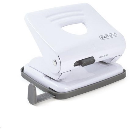 Rapesco 825 2-Hole Punch / White / Punch capacity: 25 Sheets