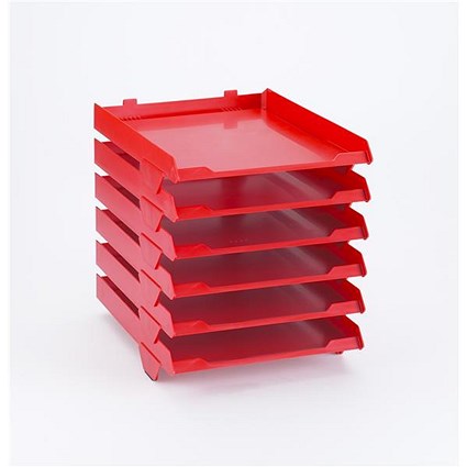 Avery Paperstack Self-stacking Letter Tray / A4 / W250xD320xH300mm / Red / Pack of 6