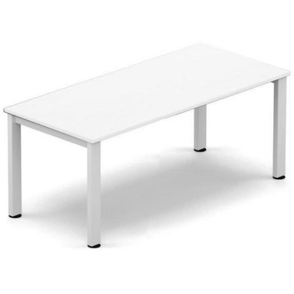 Sonix Rectangular Meeting Table / White Legs / 1800mm / White