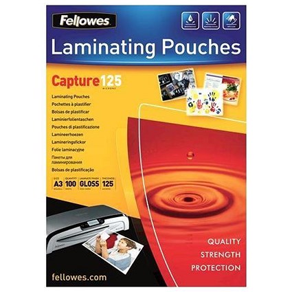 Fellowes A3 Laminating Pouches / Medium / 250 Micron / Glossy / Pack of 100
