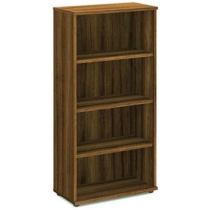 Trexus Medium Tall Bookcase, 3 Shelves, 1600mm High, Walnut