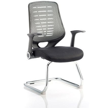 Sonix Relay Visitor Chair - Black & Silver