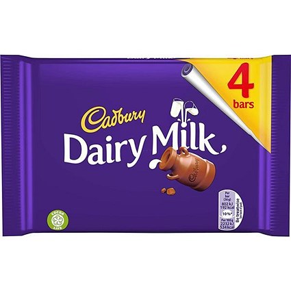 Cadbury Dairy Milk Bar Chocolate Bars - Pack of 4