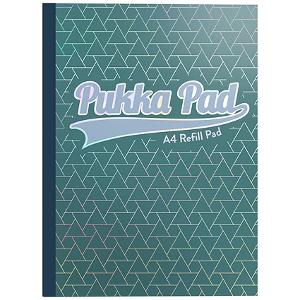 Pukka Pad Glee Sidebound Refill Pad, A4, Feint Ruled with Margin, Punched, 400 Pages, Green, Pack of 5