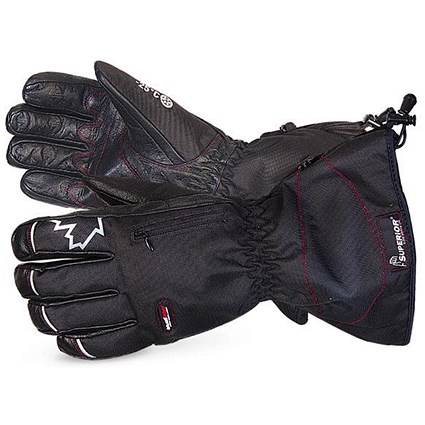Superior Glove Snowforce Buffalo Winter Glove, Leather Palm, Medium, Black