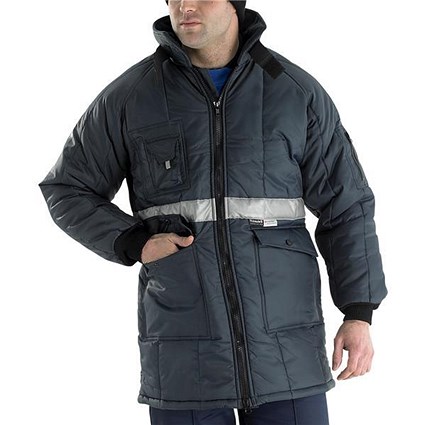 Click Freezerwear Coldstar Freezer Jacket, Small, Navy Blue