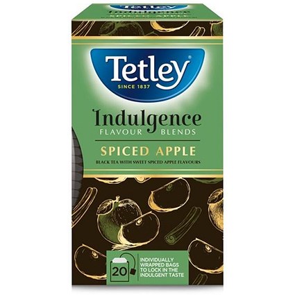 Tetley Indulgence Teabags / Spiced Apple / String & Tag / 20 Bags