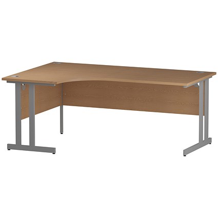 Trexus 1800mm Corner Desk, Left Hand, Silver Legs, Oak