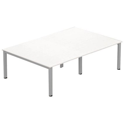 Sonix Meeting Table / Silver Legs / 2400mm / White
