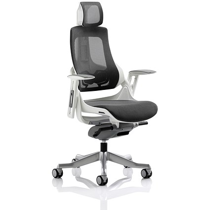 Adroit Zure Chair with Headrest, Mesh, Charcoal