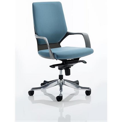 Adroit Xenon Medium Back Executive Chair, Black Shell, Blue Fabric
