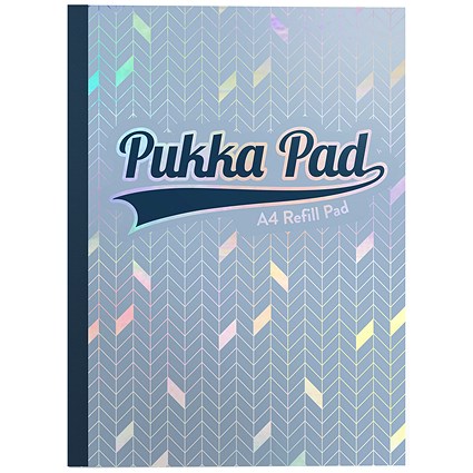 Pukka Pad Glee Sidebound Refill Pad, A4, Feint Ruled with Margin, Punched, 400 Pages, Light Blue, Pack of 5