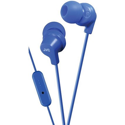 JVC In Ear Headphones One-button Mic and Remote Blue Ref HA-FR15-A-E
