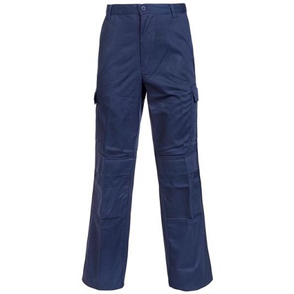 Combat Trousers / Velcro Pockets / Waist: 32in, Leg: 33in / Navy