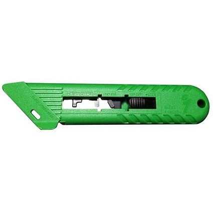 Pacific Handy Cutter Safety Cutter, Right Handed, Disposable, Green, Pack of 3